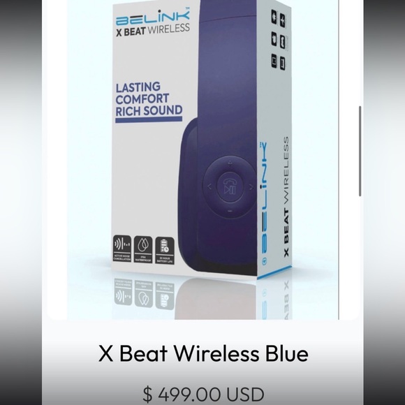 X Beat Wireless Over-Ear Headphones - Blue